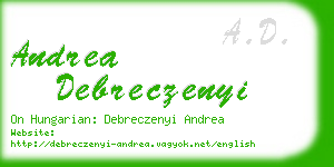 andrea debreczenyi business card